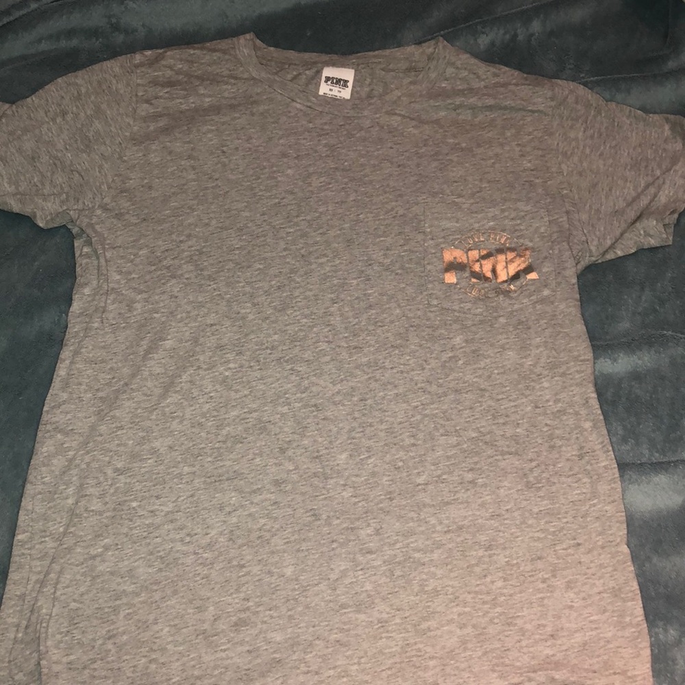 Grey with gold pink t shirt
